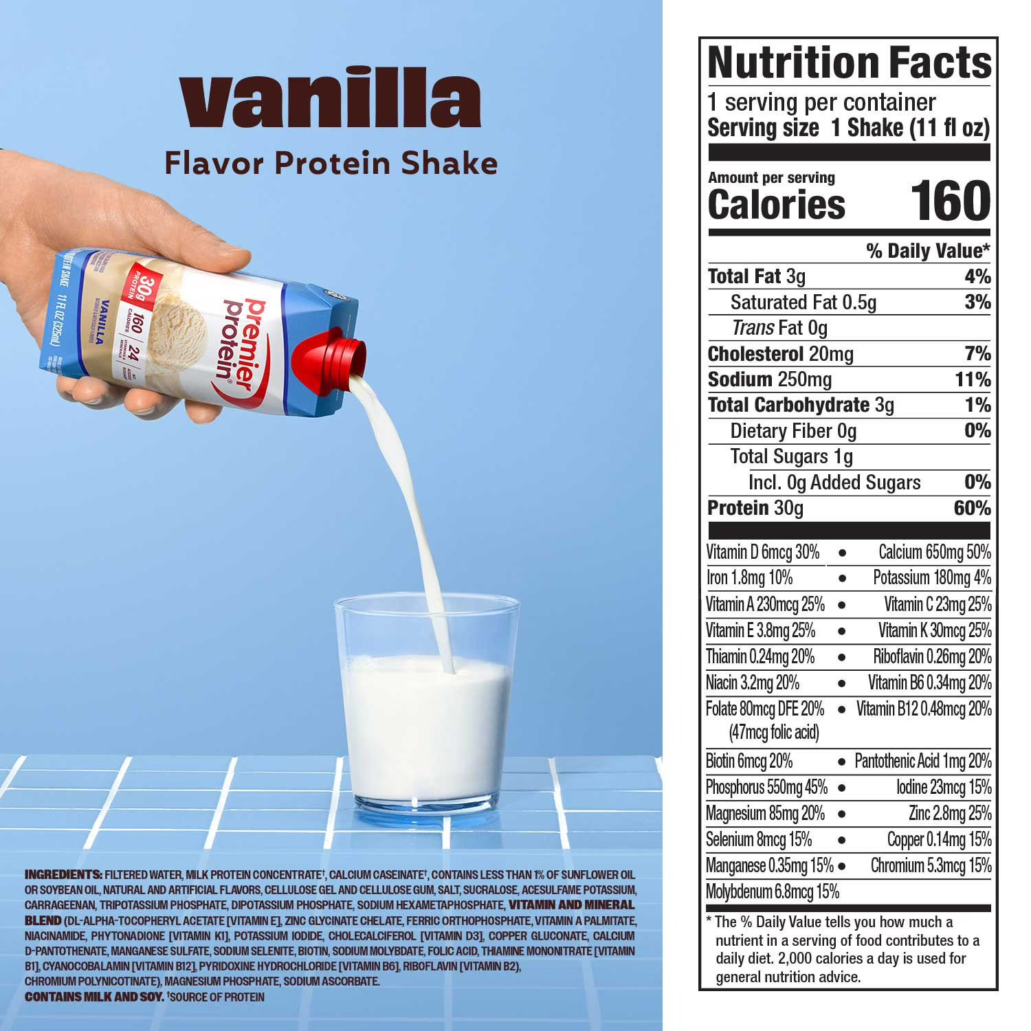 Premier Protein 30g High Protein Shake, Vanilla, 11 fl. oz., 15 pk.