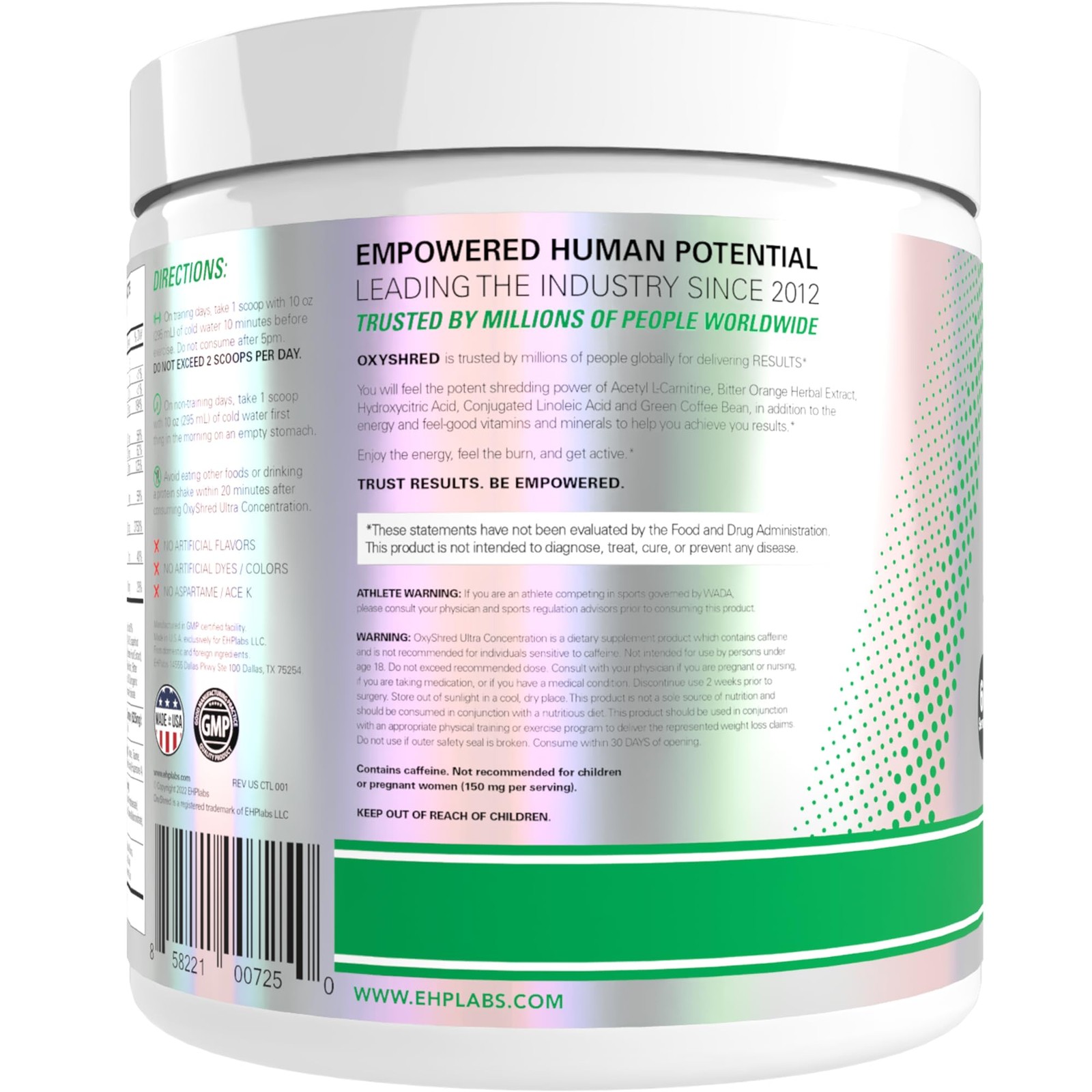 EHP Labs OxyShred Pre Workout Powder – Preworkout 8.9 Ounce (Pack of 1)