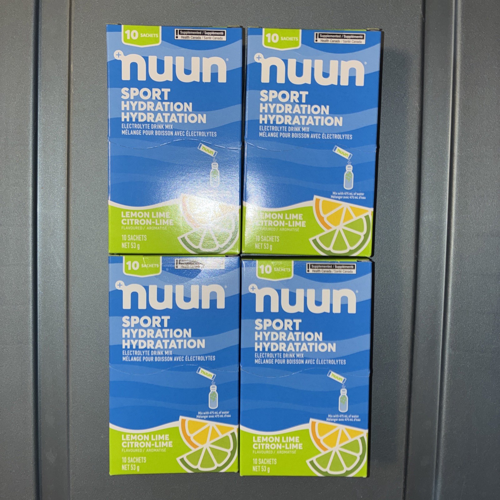 NUUN SPORT HYDRATION ELECTROLYTE DRINK MIX LEMON LIME (4) 10 PACKS ( 40 TOTAL )
