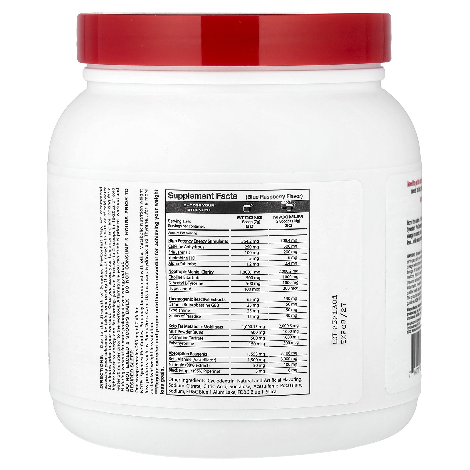 Synedrex, Pre-Contest Prep, Blue Raspberry, 14.8 oz (420 g)
