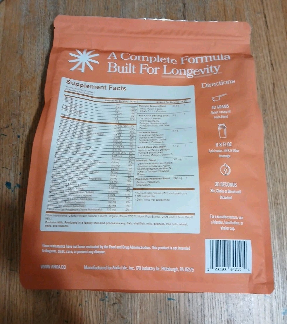 ANDA DAILEY DEFENSE Muscle-Memory-Joint SUPPORT Protein Powdr 28ct like apex lab