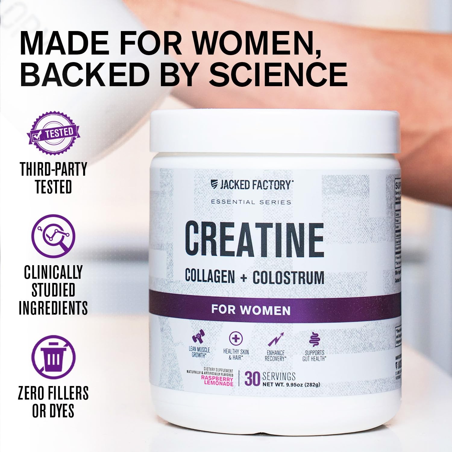 Creatine for Women – Creatine Monohydrate with Collagen + Colostrum to Suppor…