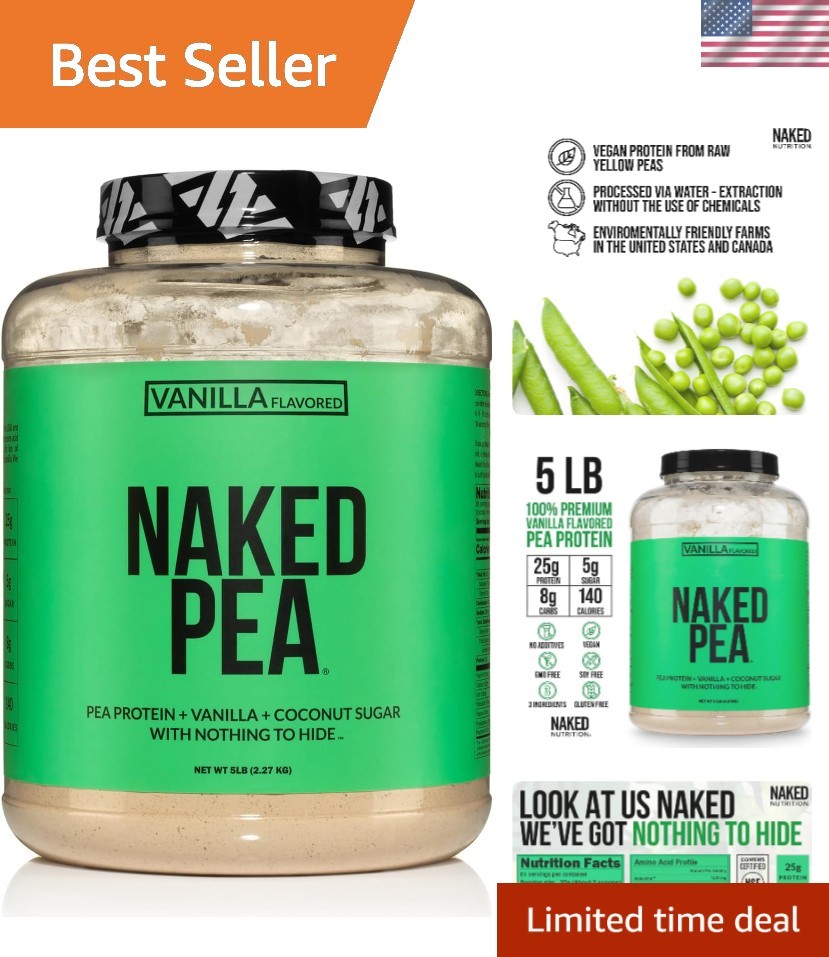 Vanilla Pea Protein Isolate 5lb Bulk – NSF Certified & Gluten-Free