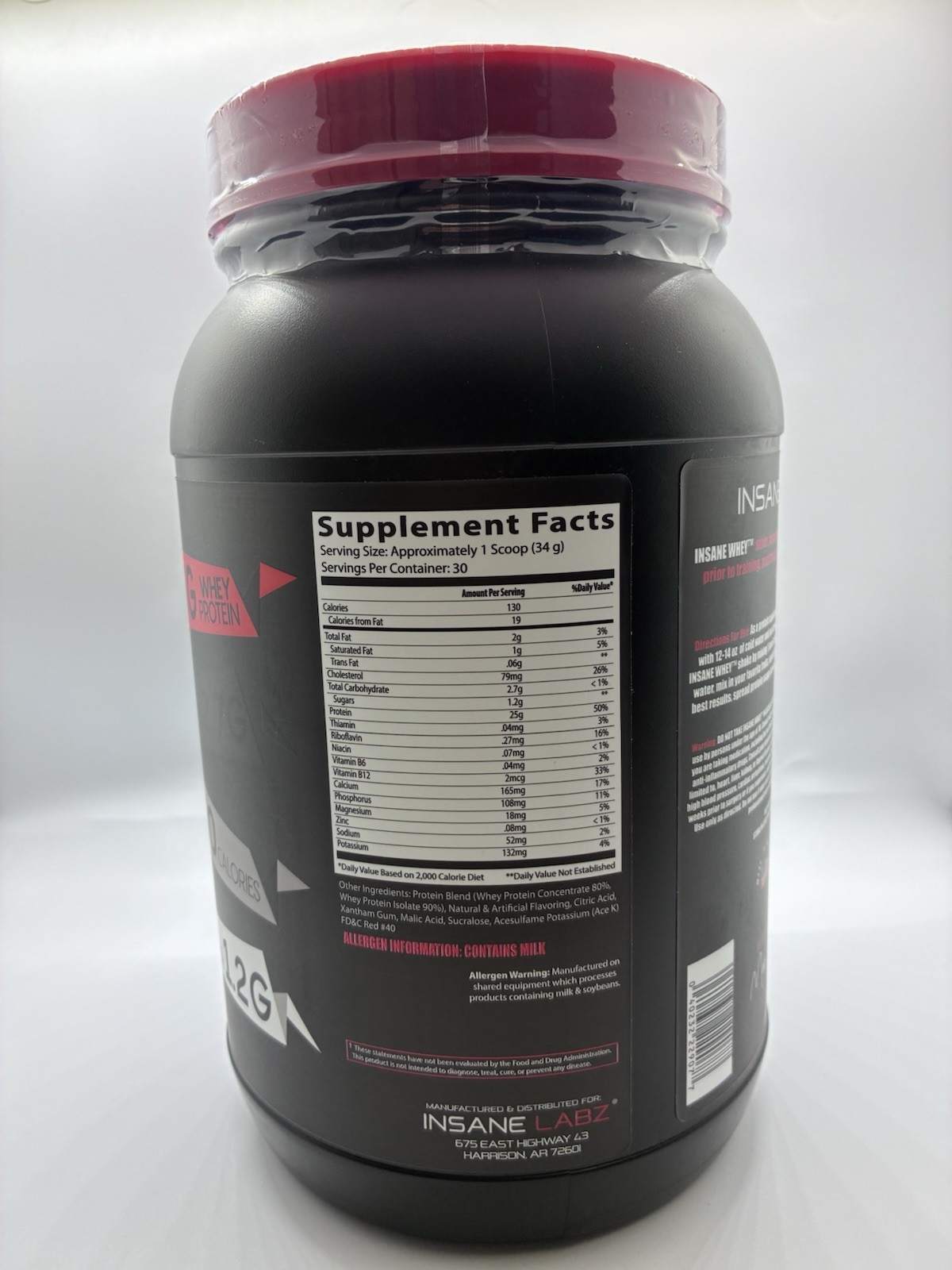 Insane Labz Insane Whey Strawberries & Cream Protein Powder 2.3 lb Muscle Gain