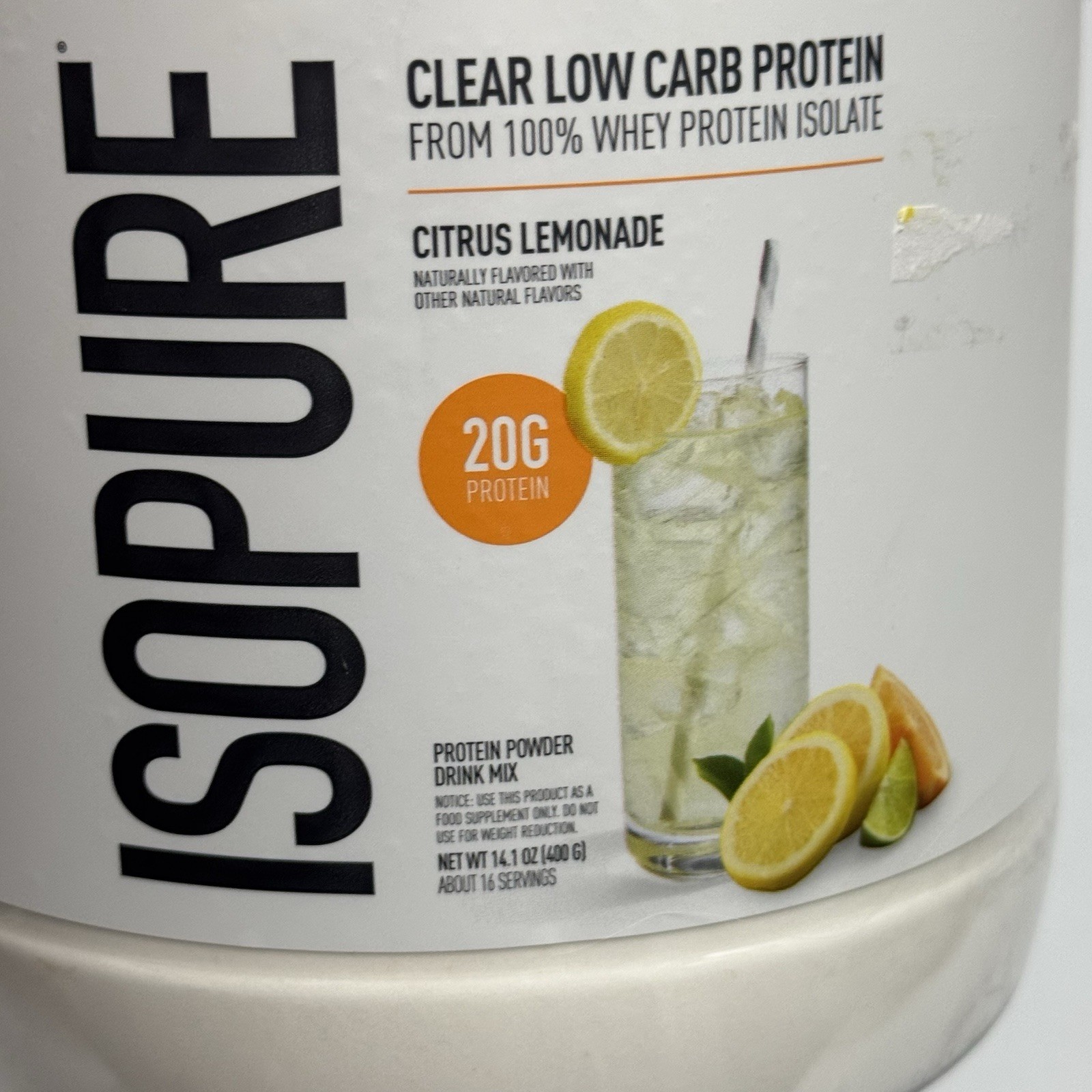 Isopure Clear Low Carb Protein Powder Citrus Lemonade 14.1oz NEW SEALED EXP 5/27