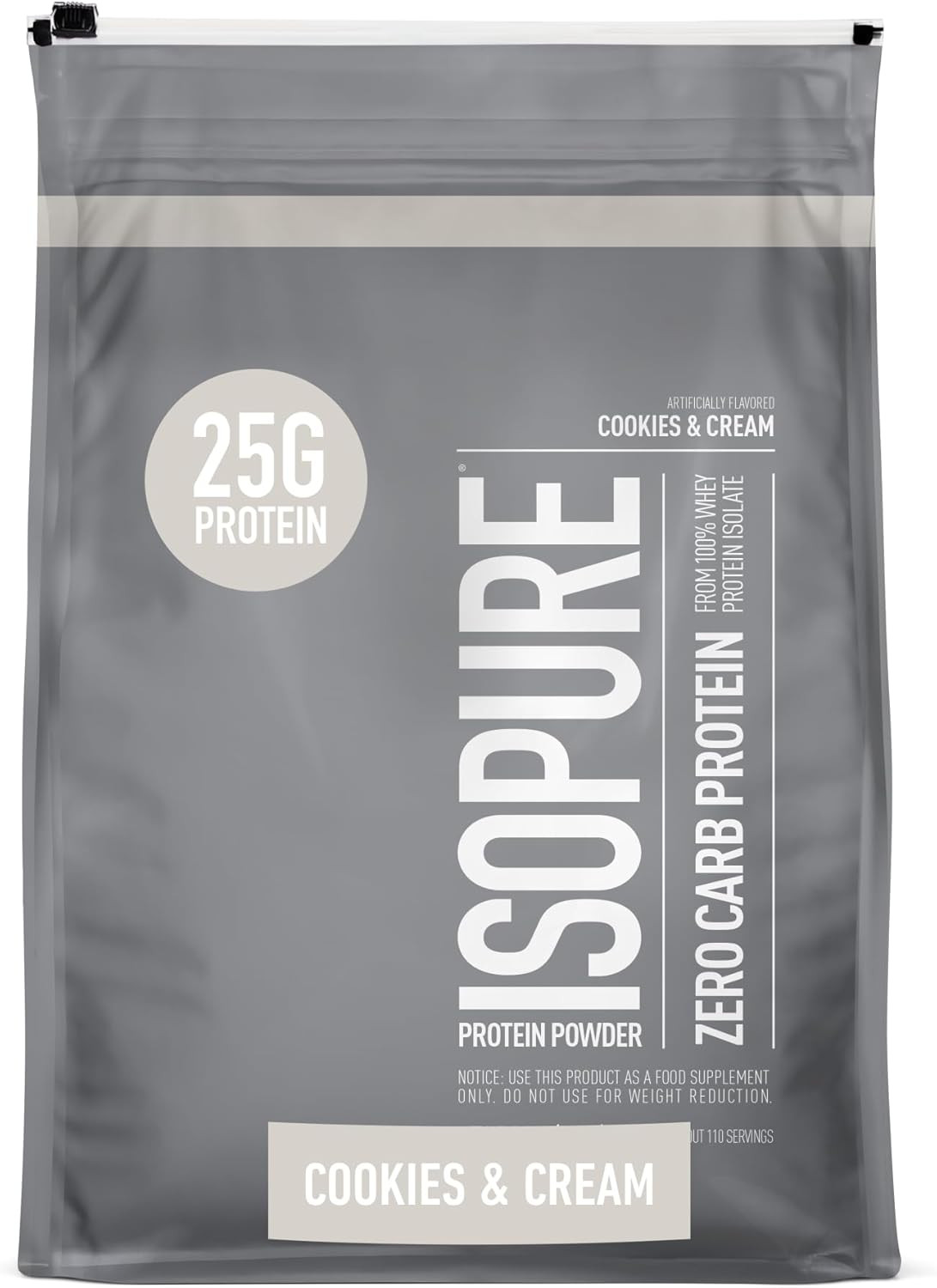 Zero Carb 100% Pure Whey Isolate Protein Powder, Gluten Free, with Vitamins, Coo