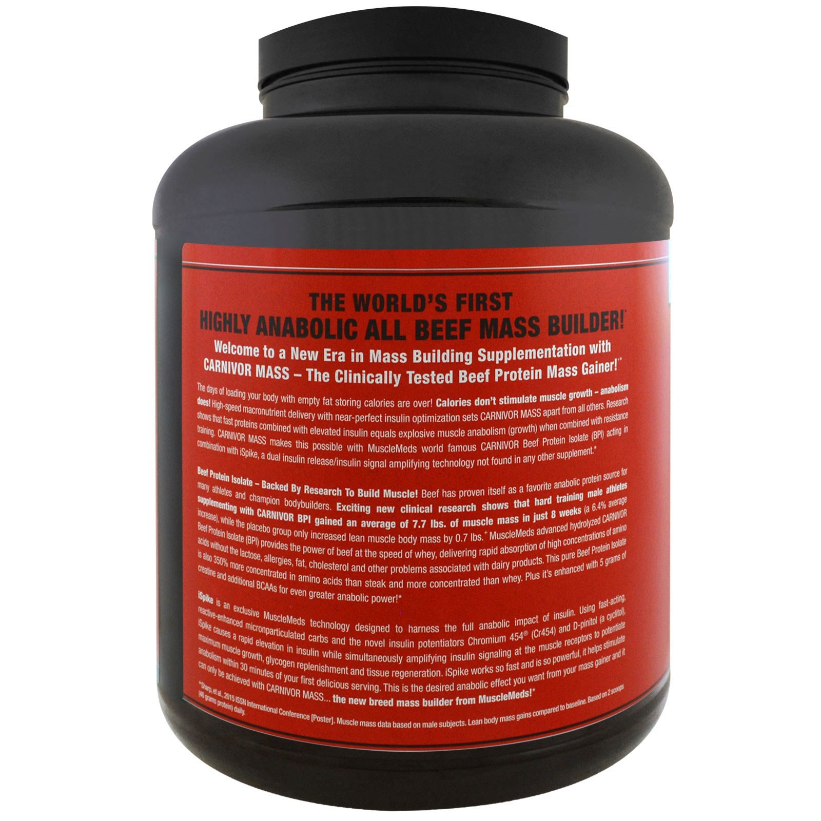 MuscleMeds Carnivor Mass Chocolate Peanut Butter 6 lbs 2 744 g Cholesterol-Free,