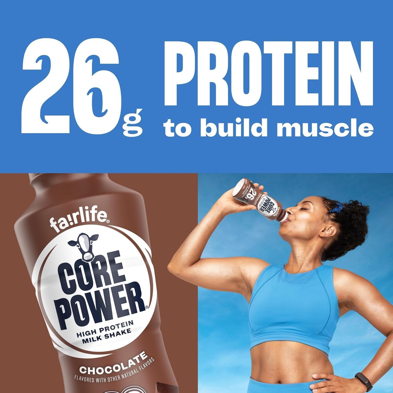 Chocolate Core Power Protein Shake – 26g Bottles (14oz) x 12 Pack
