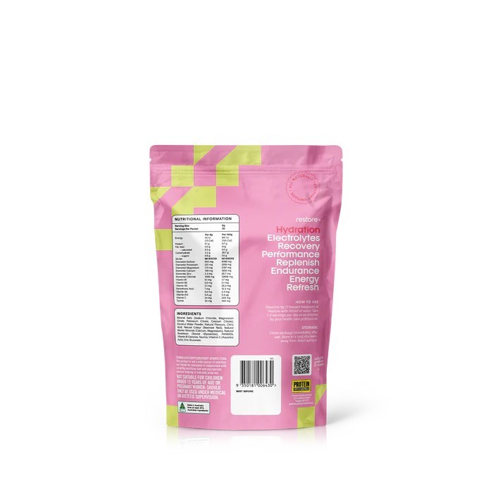 Protein Supplies Australia Restore Electrolyte Drink Mix Strawberry & Lime 240g