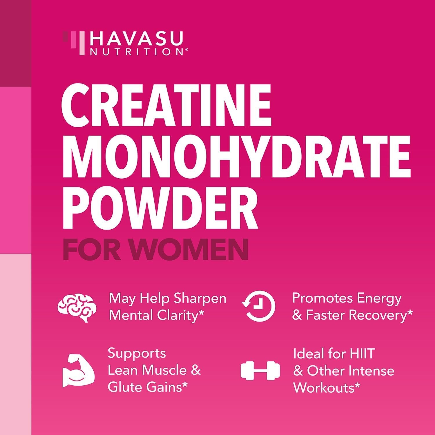 Micronized Creatine Monohydrate for Women Easy-to-Mix Post-Workout Recovery 300g