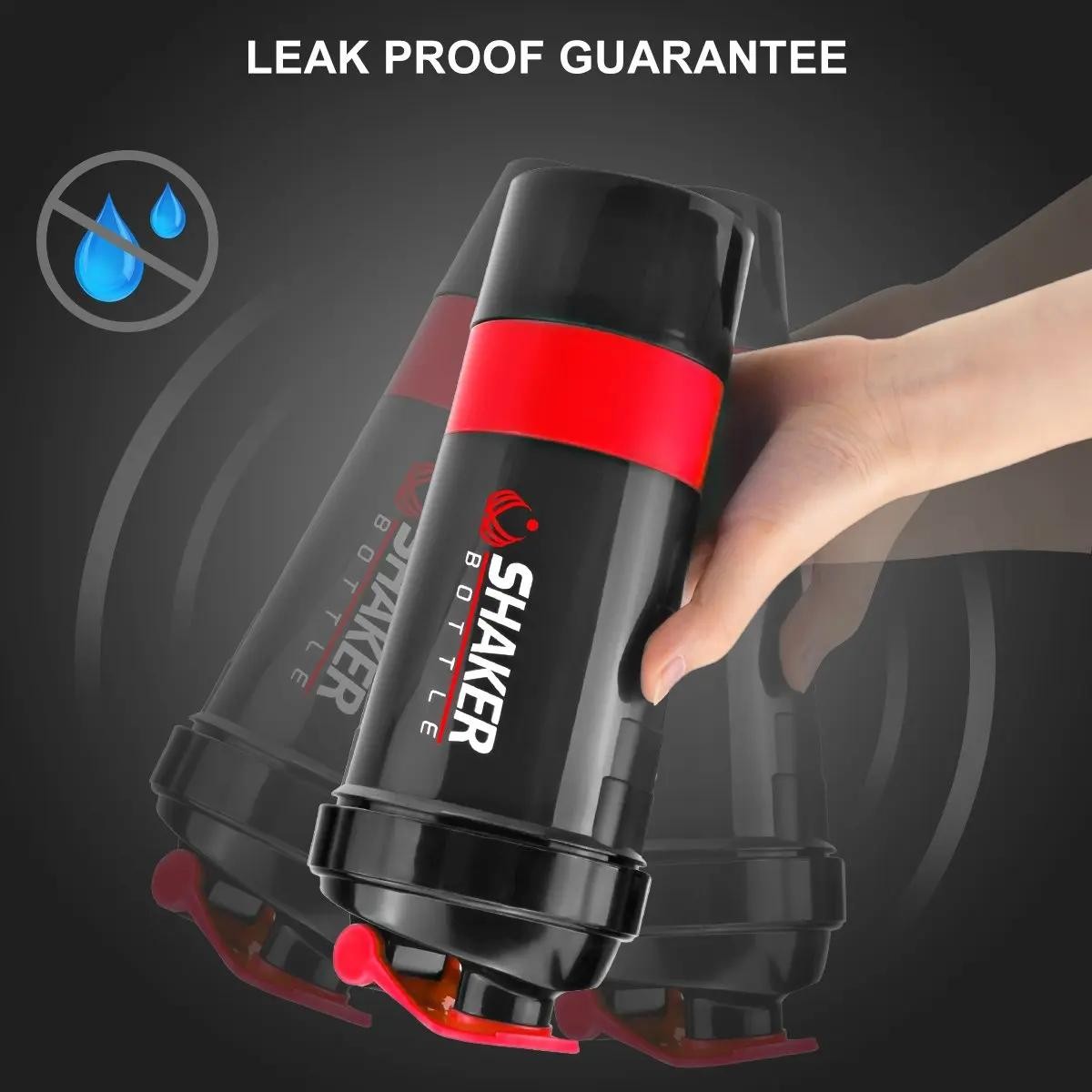 500ml Protein Shaker Bottle Layered Powder Storage Water Bottle Wire Ball