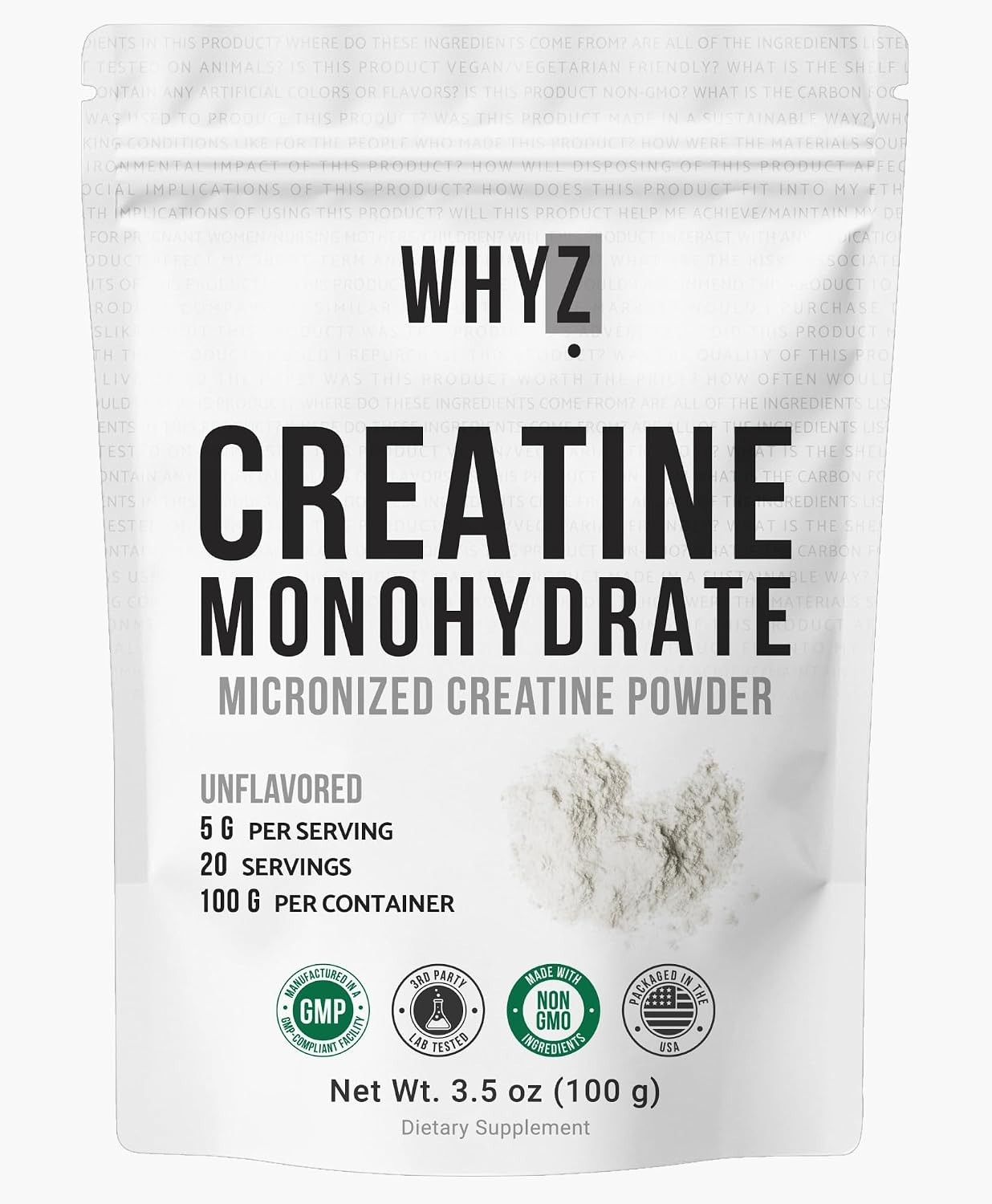 3.5 oz Creatine Monohydrate – Easy Mixing Unflavored Supplement for Both Genders