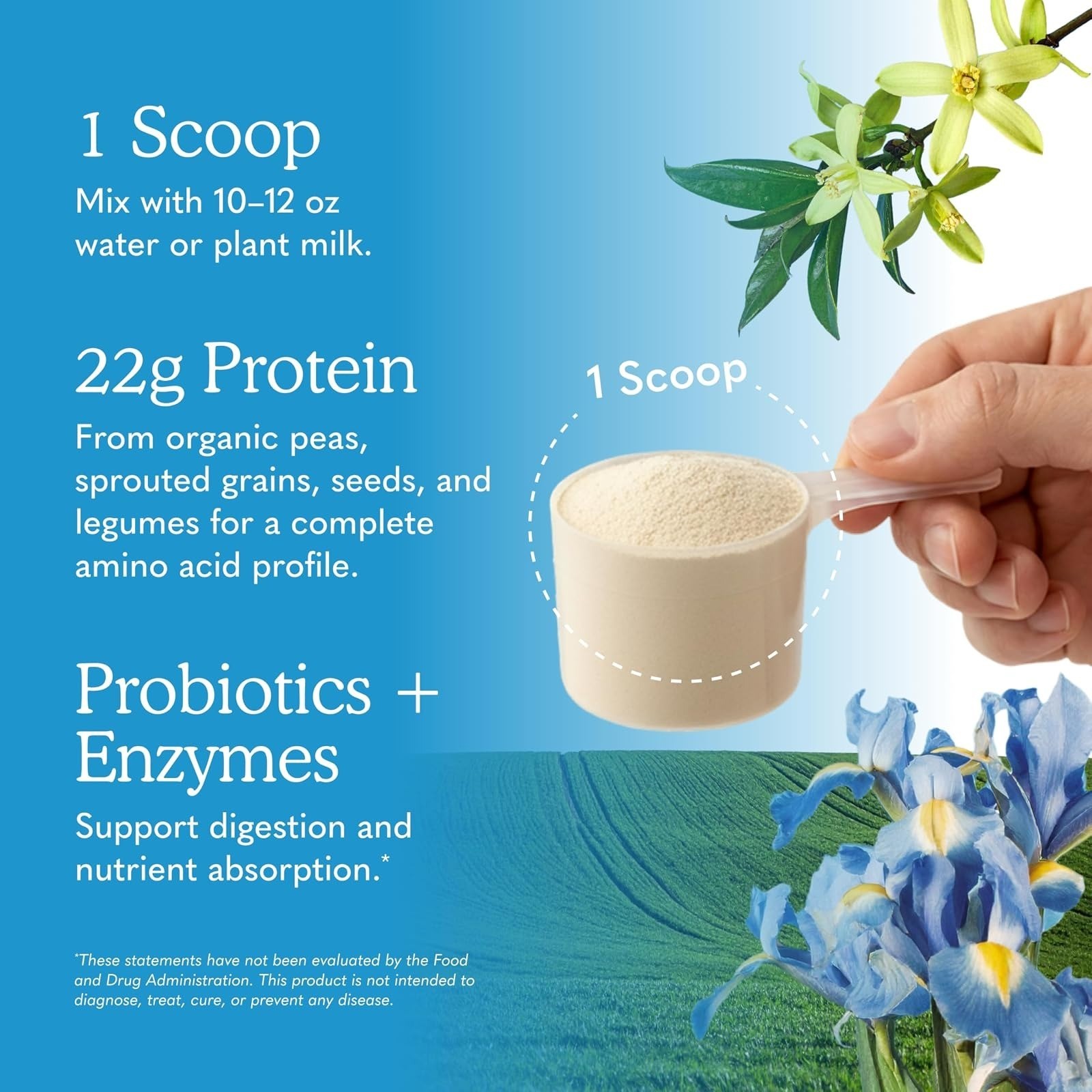 Garden of Life Vegan Protein Powder, Gluten Free, Vanilla, 1.5 LB