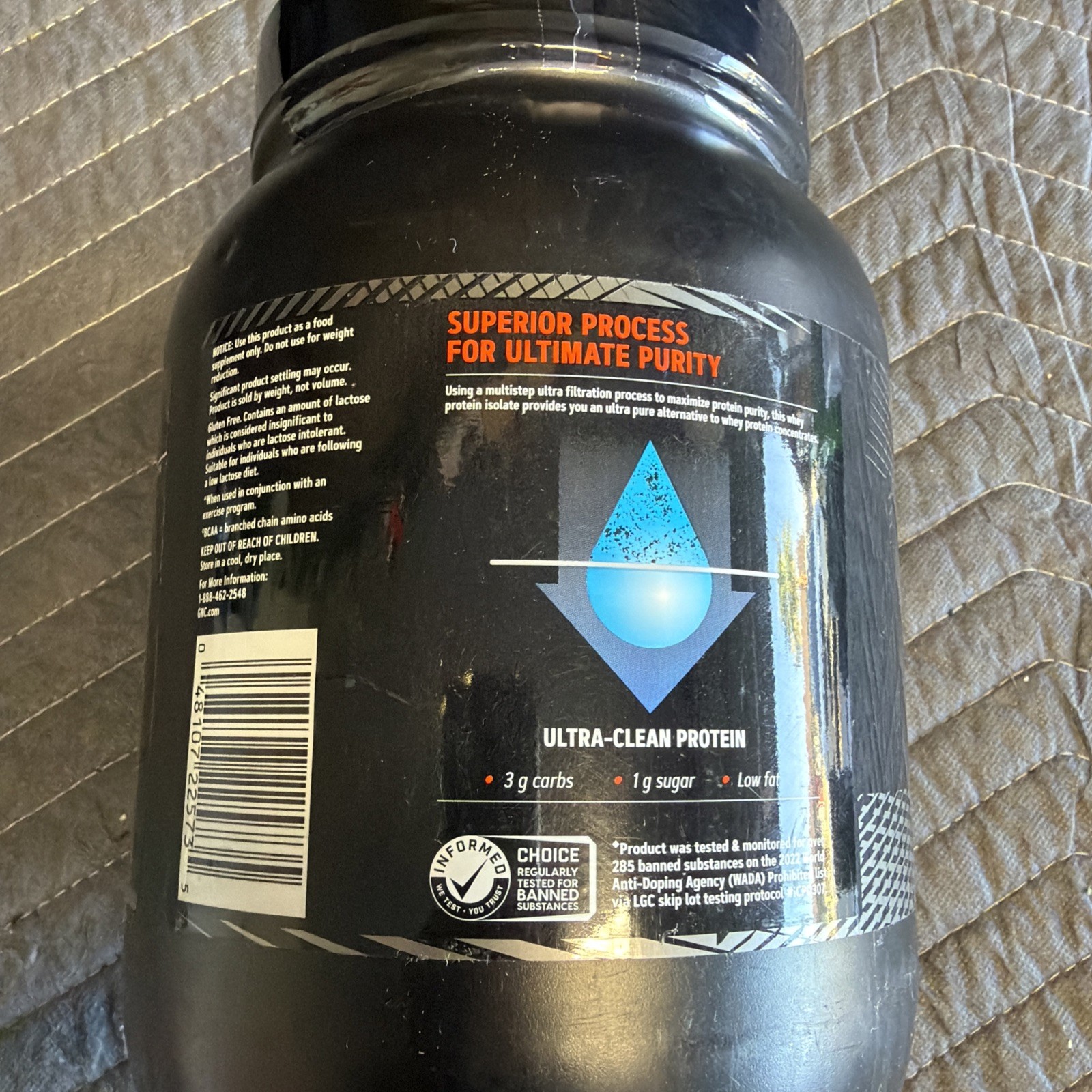 GNC AMP Pure Isolate Whey Protein Vanilla Custard 28 Servings Exp 03/2027