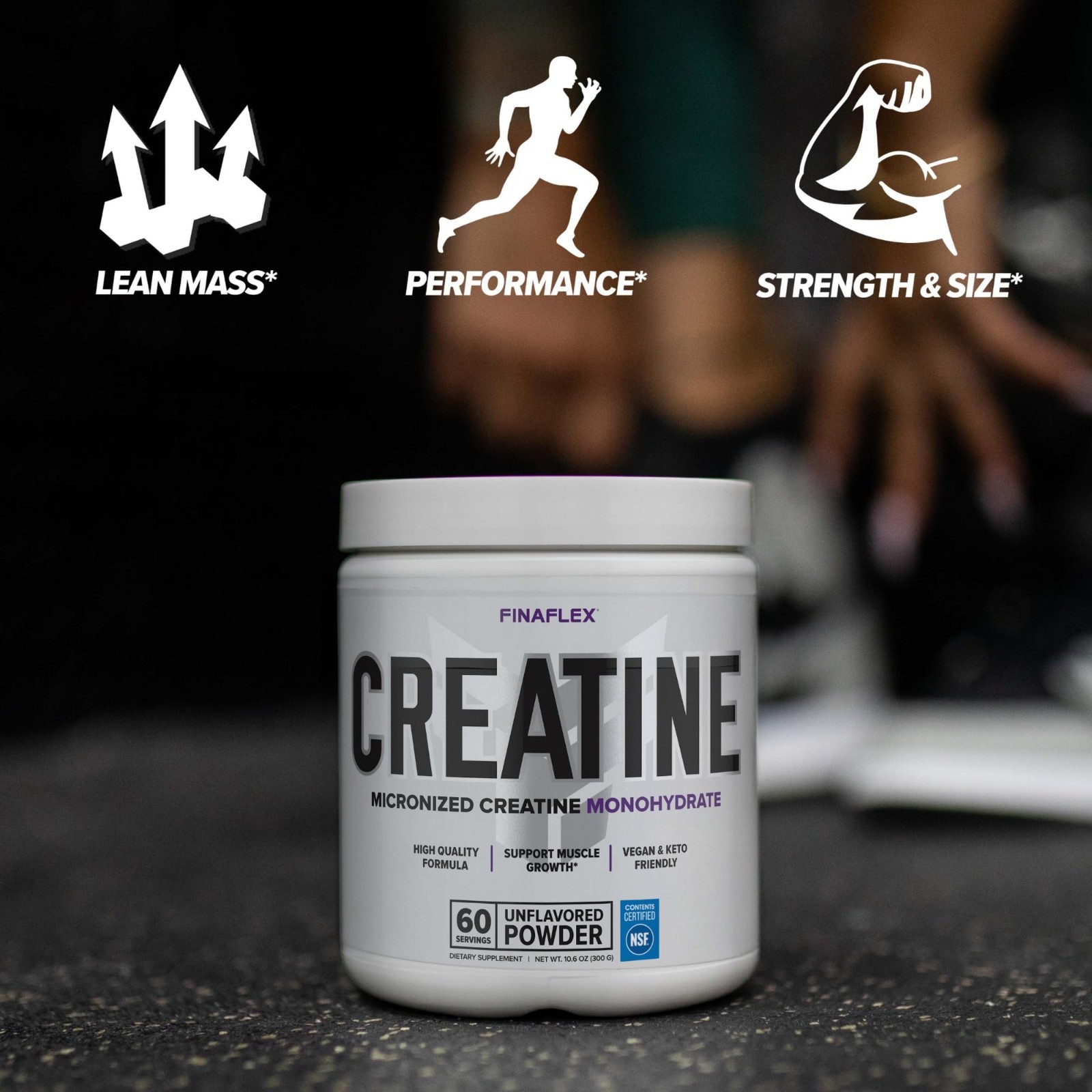 Pure Micronized Creatine Monohydrate – Unflavored 10.6 oz – Boost Strength & Per