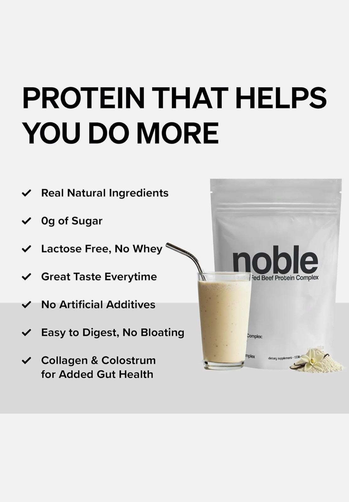 Noble Origin All-In-One Grass Fed Beef Protein Powder-Collagen-No Whey-msrp $79!