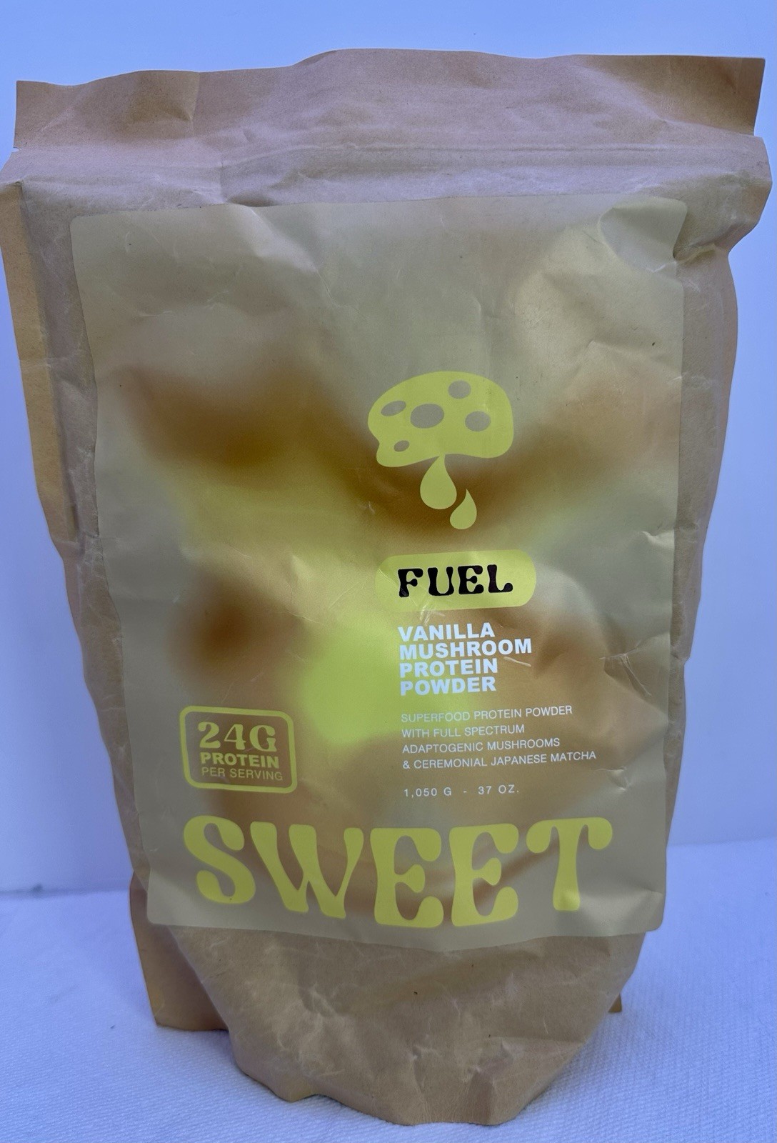 Sweet Shroom Vanilla Mushroom Pumpkin Seed& Pea Protein Powder 36 Oz-24 Gram/srv