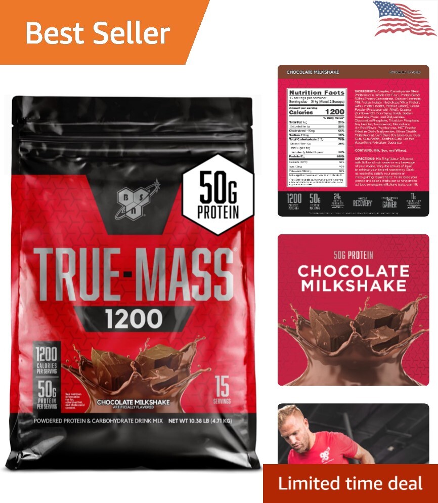 TRUE-MASS 1200 Weight Gainer: Protein Matrix – Caloric Support – 10.38 Pound