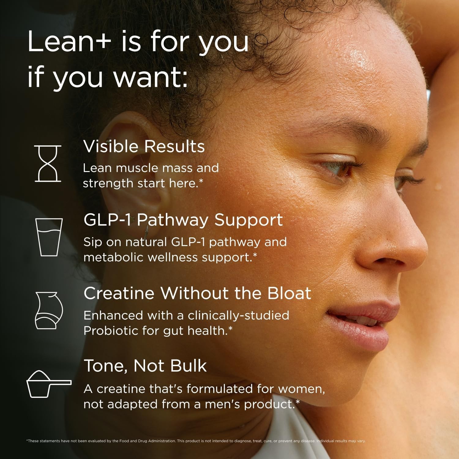 JSHealth Lean+ Creatine Monohydrate Powder for Women – 5g Micronized Creatine