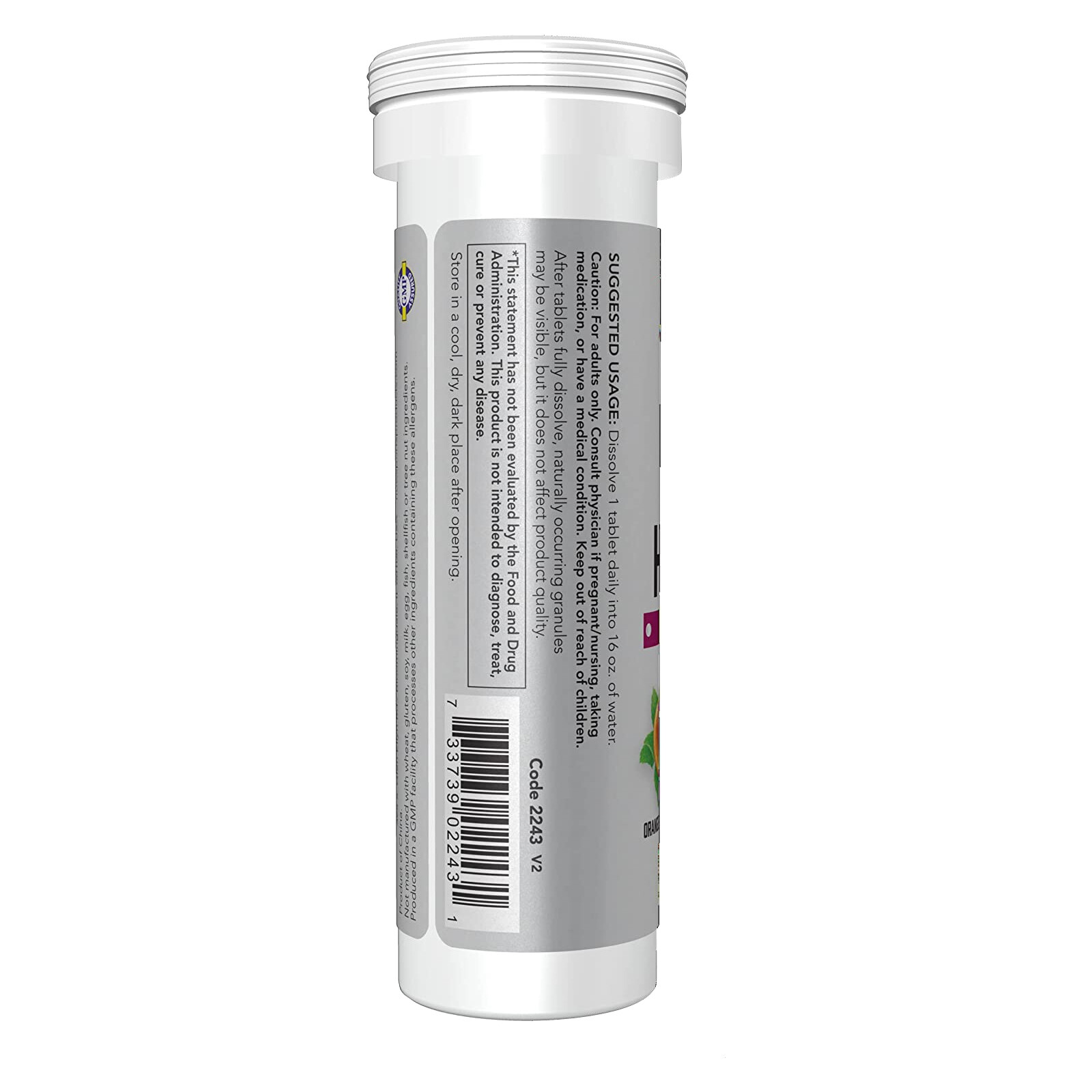 NOW FOODS Effer-Hydrate Effervescent Orange Strawberry 10 Tablets Tube