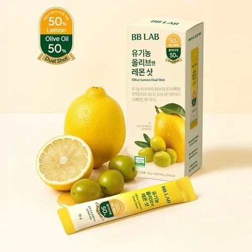 Organic Olive Oil & Lemon Juice Dual Shot 50:50 Cold-Pressed 10 Sticks Portable