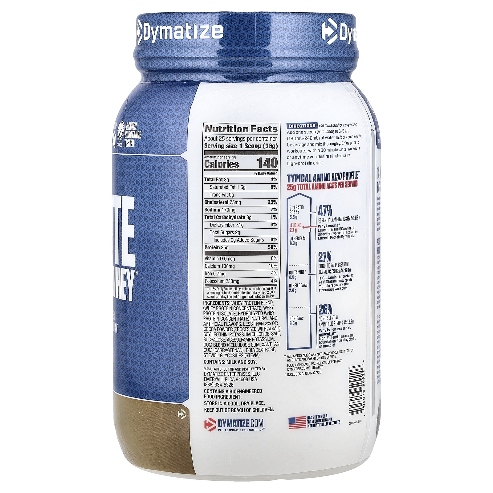 Elite 100% Whey Protein Powder, Cookies & Cream, 2 lbs (907 g)