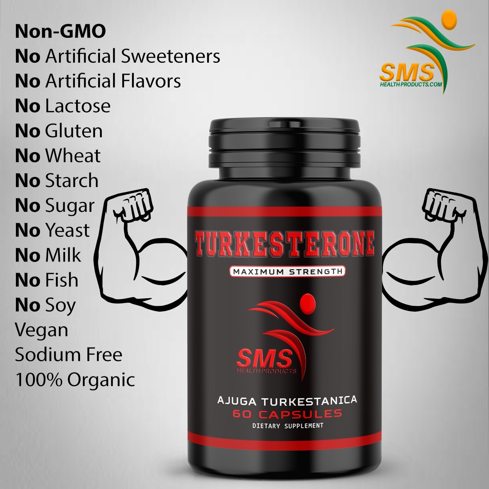 TURKESTERONE 600mg AKA Ajuga Turkestanica Standardized to 10% 180 Veg Capsules