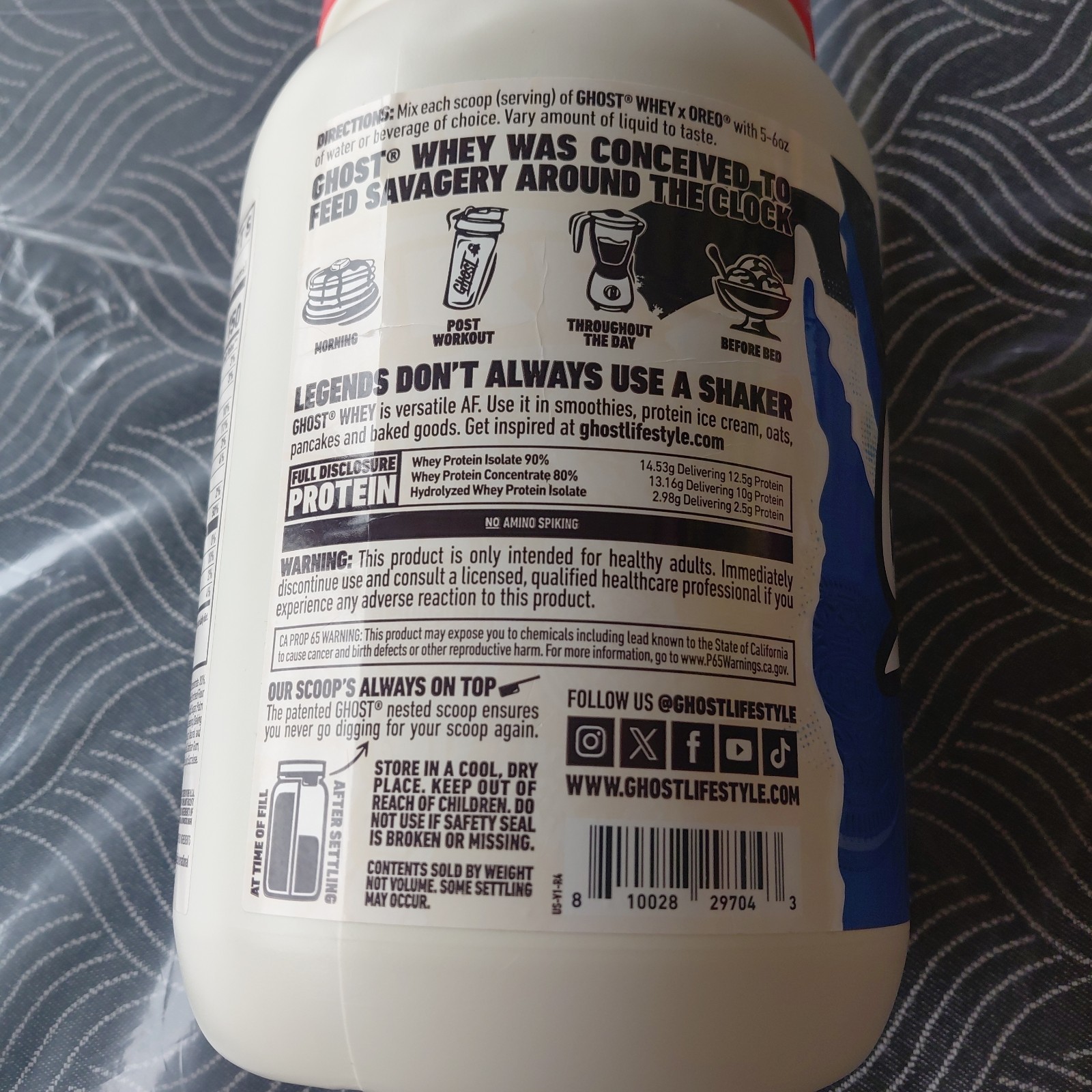Ghost Whey Protein – 2.2 Lbs (FG-WHEY-OR26) Exp. 10/2027