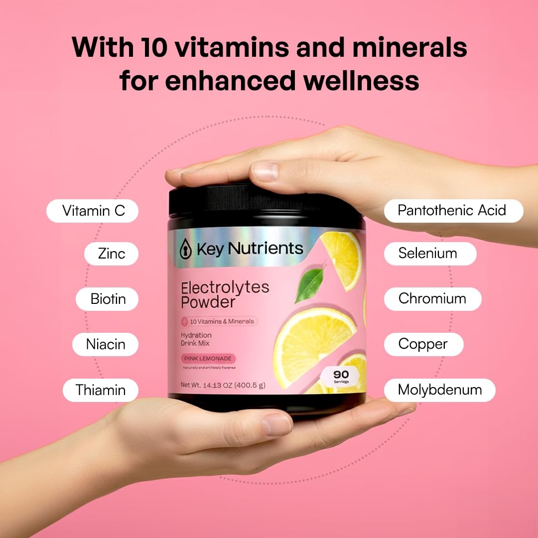 KEY NUTRIENTS Selenium Multivitamin Electrolytes Powder No Sugar Fresh Pink …