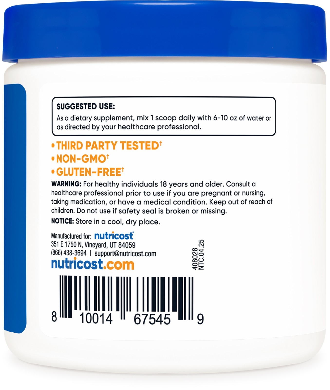 Nutricost Pure Acetyl L-Carnitine 100g, 1000mg Per Serving, 100 Servings