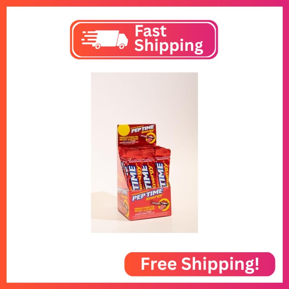 PEPTIME Energy Berry Flavor, 12 Dissolve Packs for Instant Alertness, No Water N