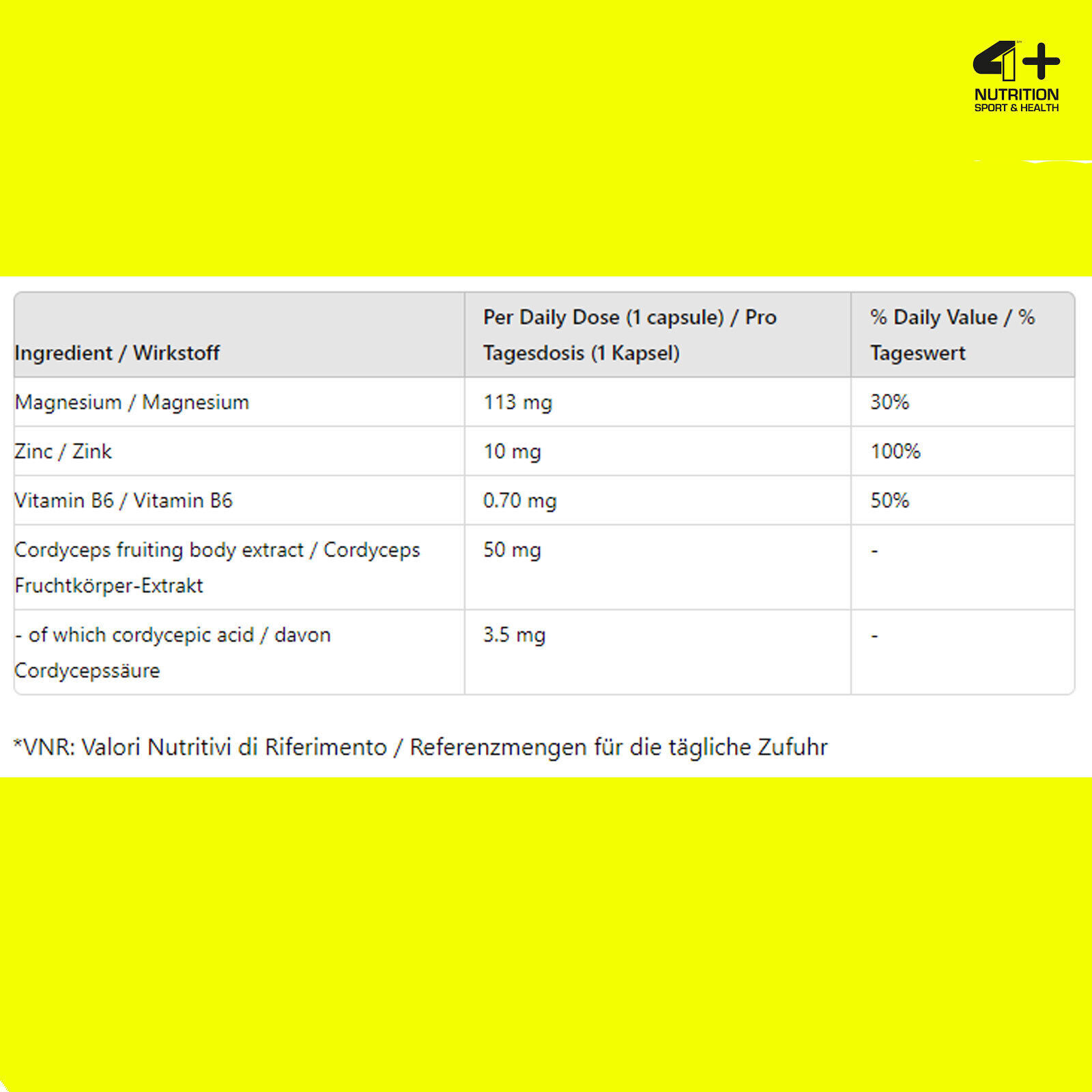 4+ NUTRITION ZMA+ 120-360 CAPSULES – TESTO Support – Improves sleep quality