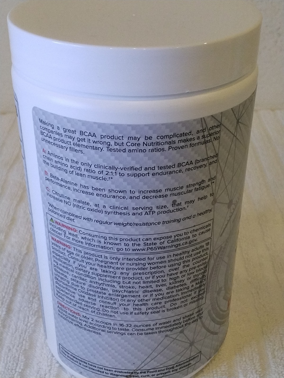 Core Nutritionals ABC Advanced BCAA Supplement White Pineapple Strawberry 06/28