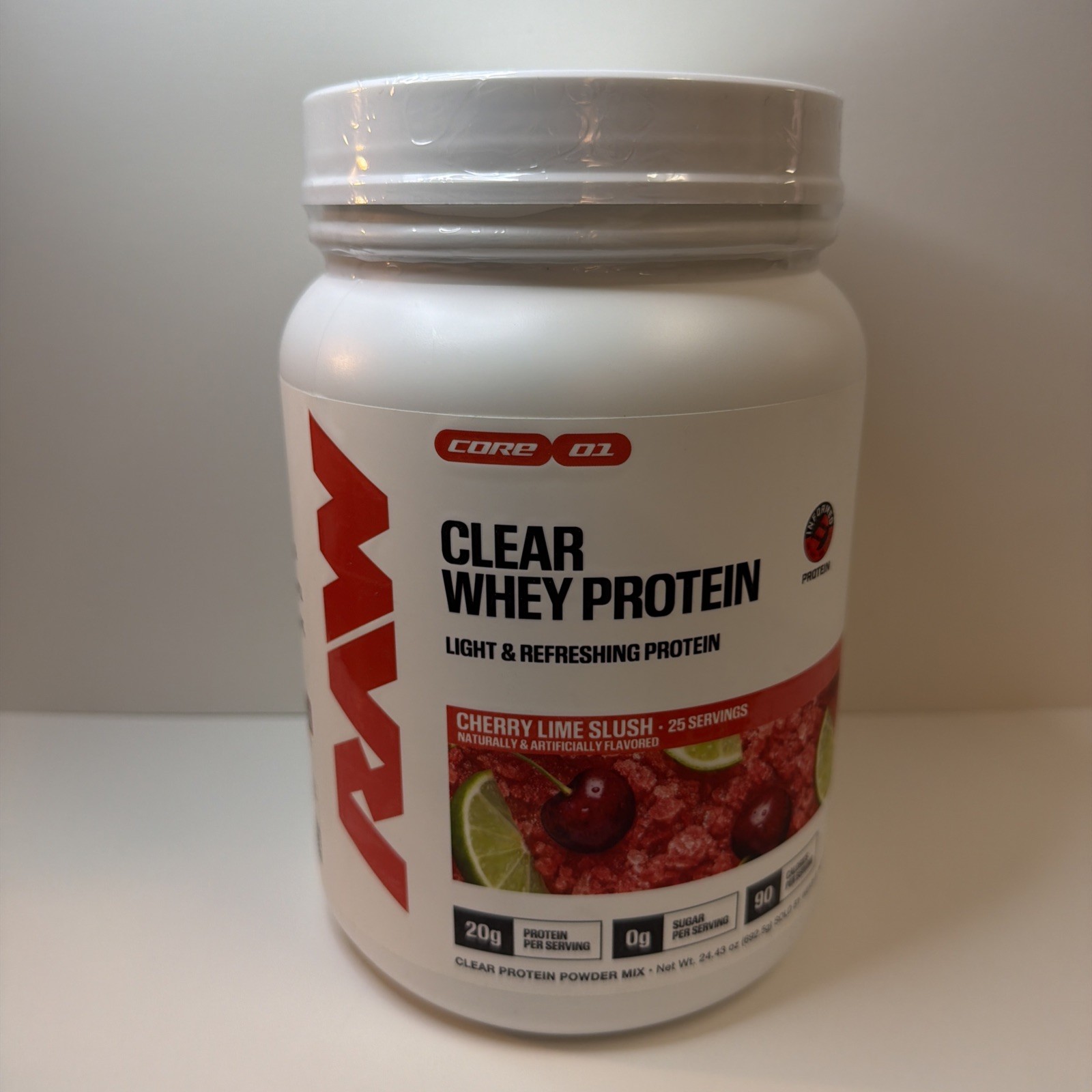 Raw Nutrition Clear Whey Protein – Cherry Lime Slush – Brand New – 25 Servings