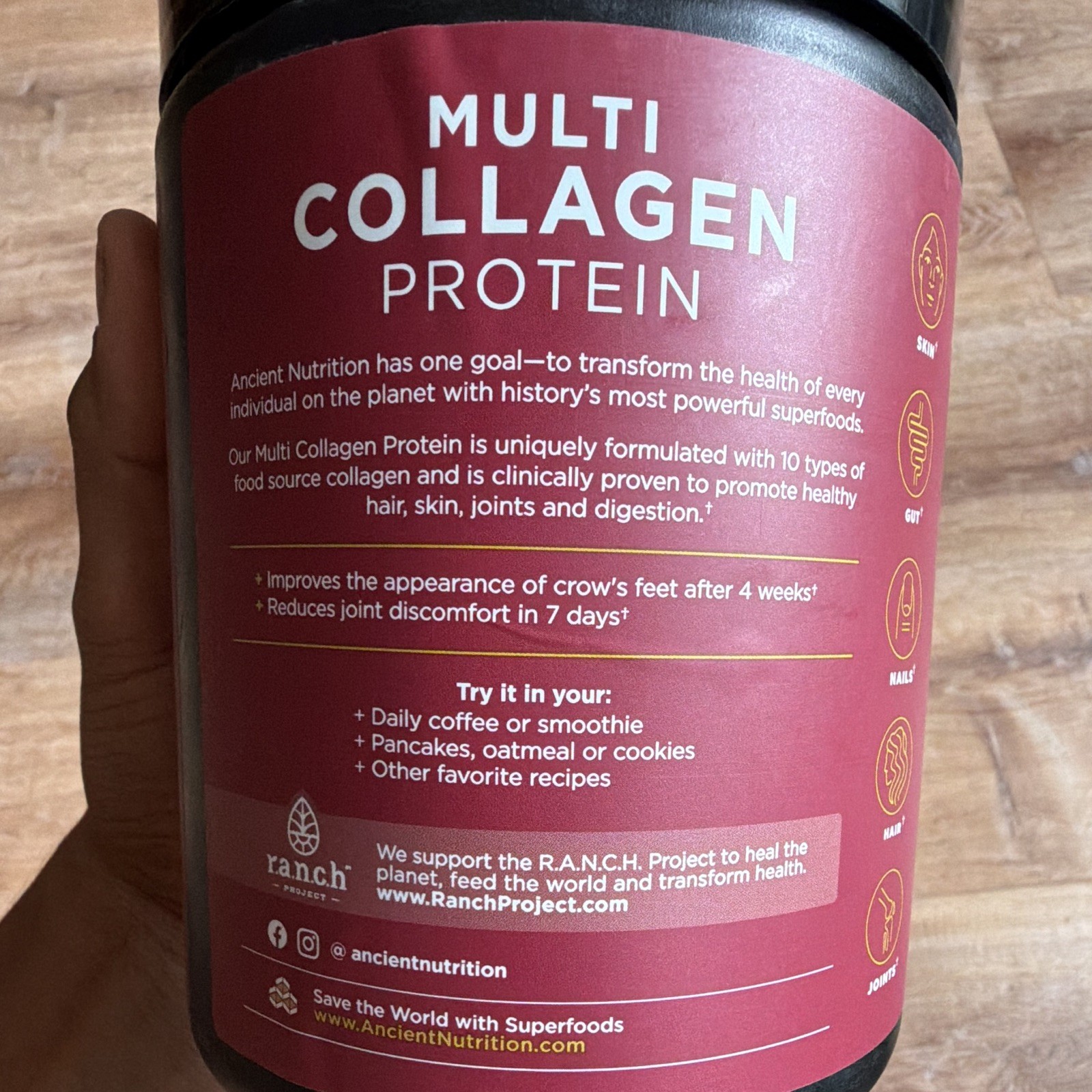 Ancient Nutrition Multi Collagen Protein Powder Unflavored 40 Serving