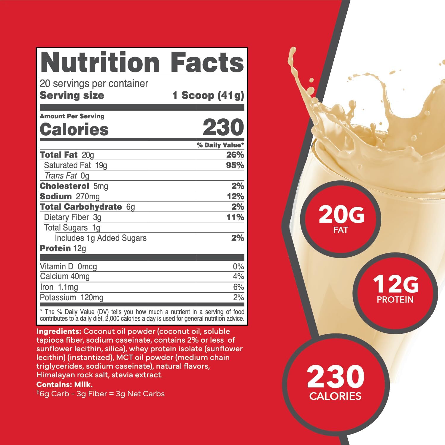 Ketologic Keto Meal Replacement Shake Powder for Optimal Results + MCT Oil + …