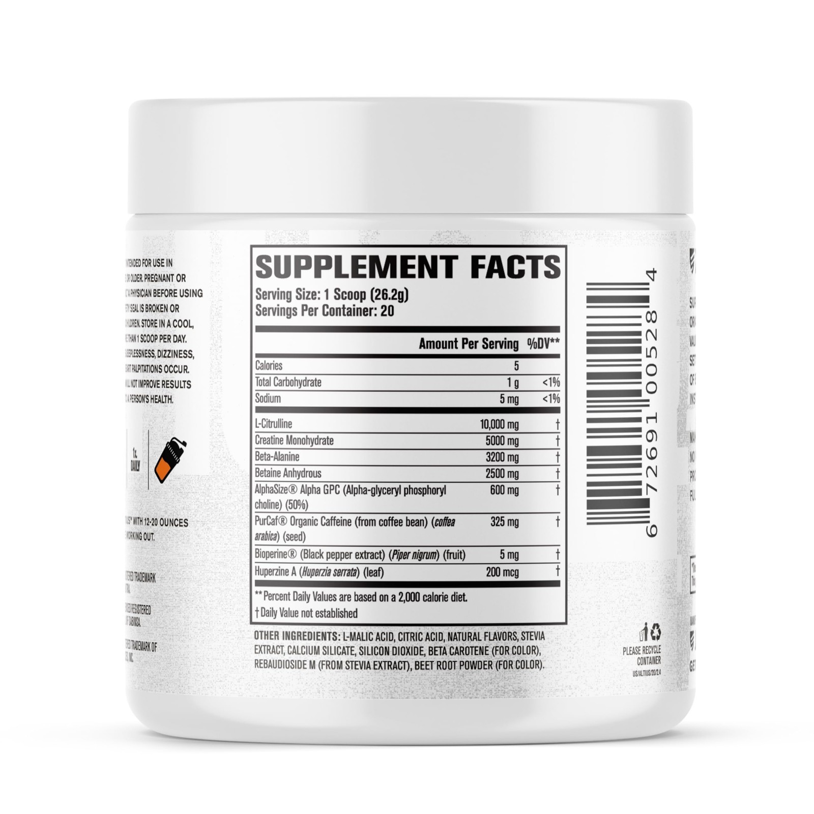 High-Performance Pre Workout Powder – L-Citrulline, Creatine, Beta-Alanine, Ener