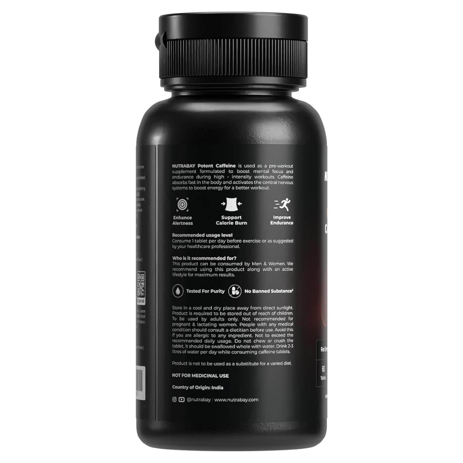 Potent Caffeine Veg Tablets | Natural Stimulant for Energy, Endurance & Focus