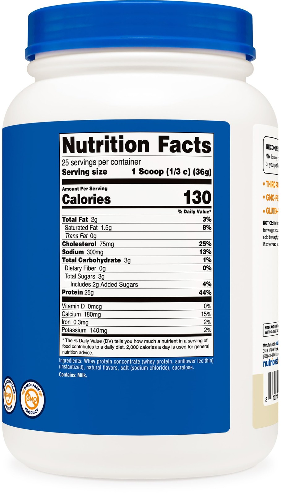 Nutricost Whey Protein Concentrate (Vanilla) 2LBS 2 Pound (Pack of 1)
