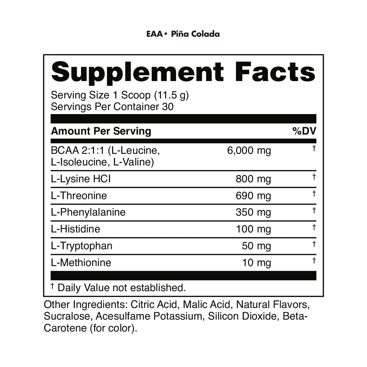 Essential Amino Acids EAA Powder – Easy Mix Non-Clumping – Pre/Intra Workout – P