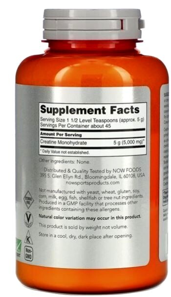 NOW Sports Pure Creatine Monohydrate Powder & more