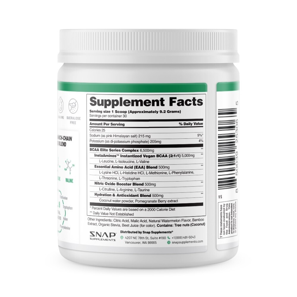 Pomegranate Watermelon BCAA Powder, Muscle Growth & Recovery – Amino Acids