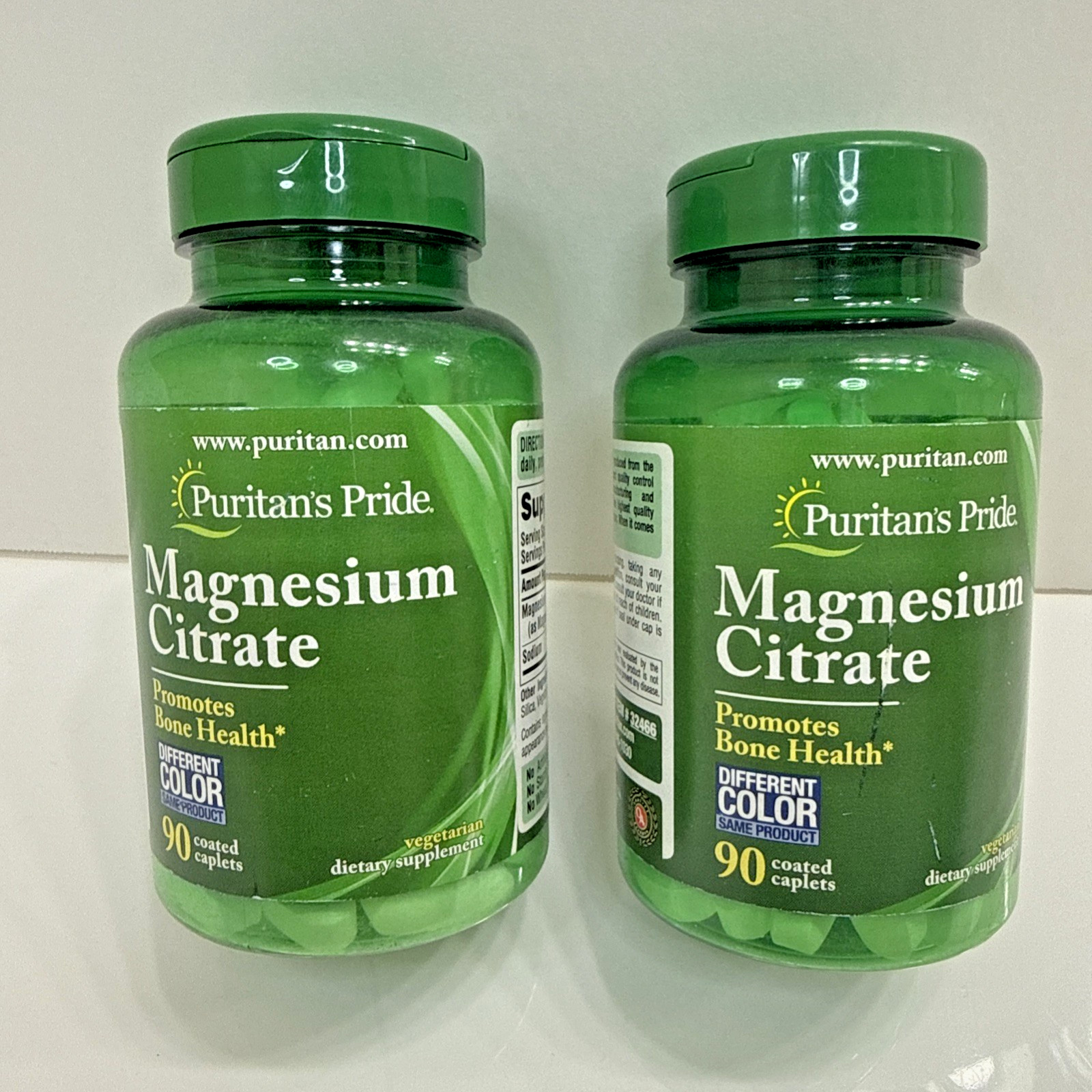 Puritans Pride Magnesium Citrate 200 mg – 90 Coated Caplets – 2 PACK – EXP 02/28