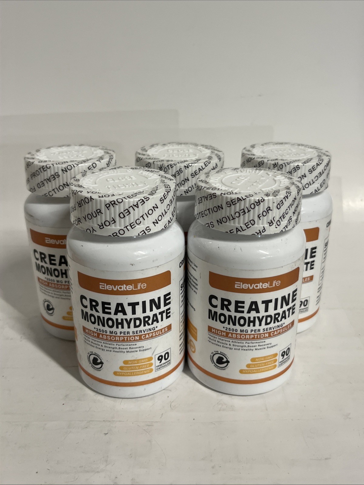 5x ElevateLife Creatine Monohydrate 2500mg, 90 (450 Total) 6/26