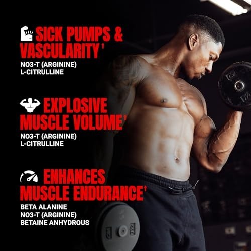 Stim-Free Pre Workout Powder – Nitric Oxide Booster for Blood Flow & Endurance –