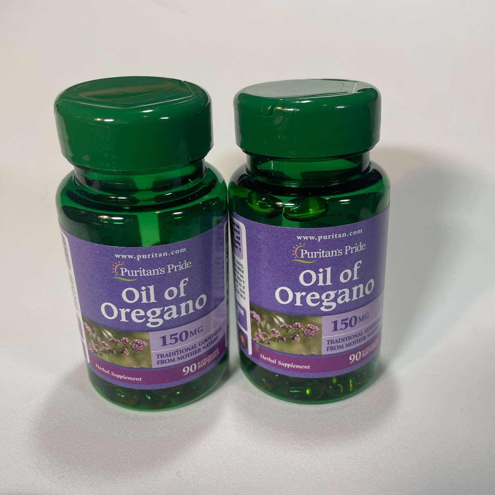 2 Pack of Puritan’s Pride Oil of Oregano 150 mg-90 Softgels (Exp: 09/27)
