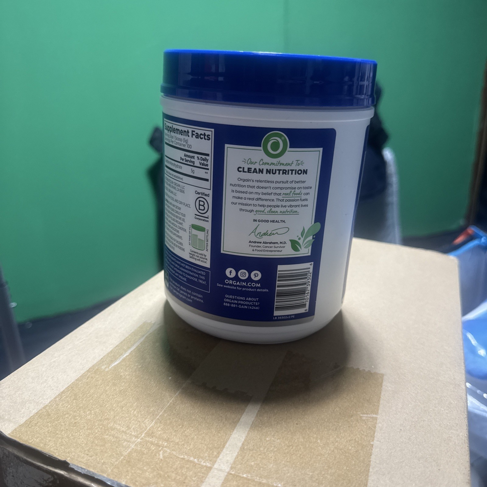 Orgain Creatine Monohydrate Micronized Powder, Unflavored, 17oz – 2pk, Exp. 6/27