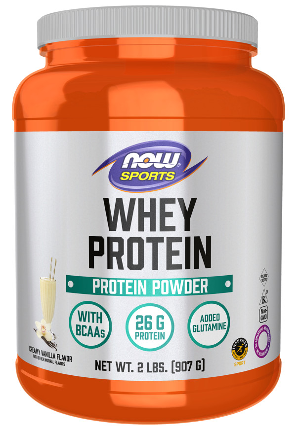 Now Foods Natural Whey Protein Powder Concentrate Creamy Vanilla 2lb 12/2027EXP