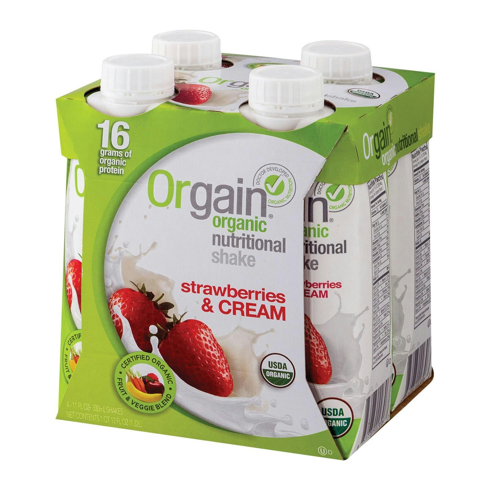 Orgain Nutrition Shake Organic Strawberry & Cream 11 fl oz 4Pack 3 Total