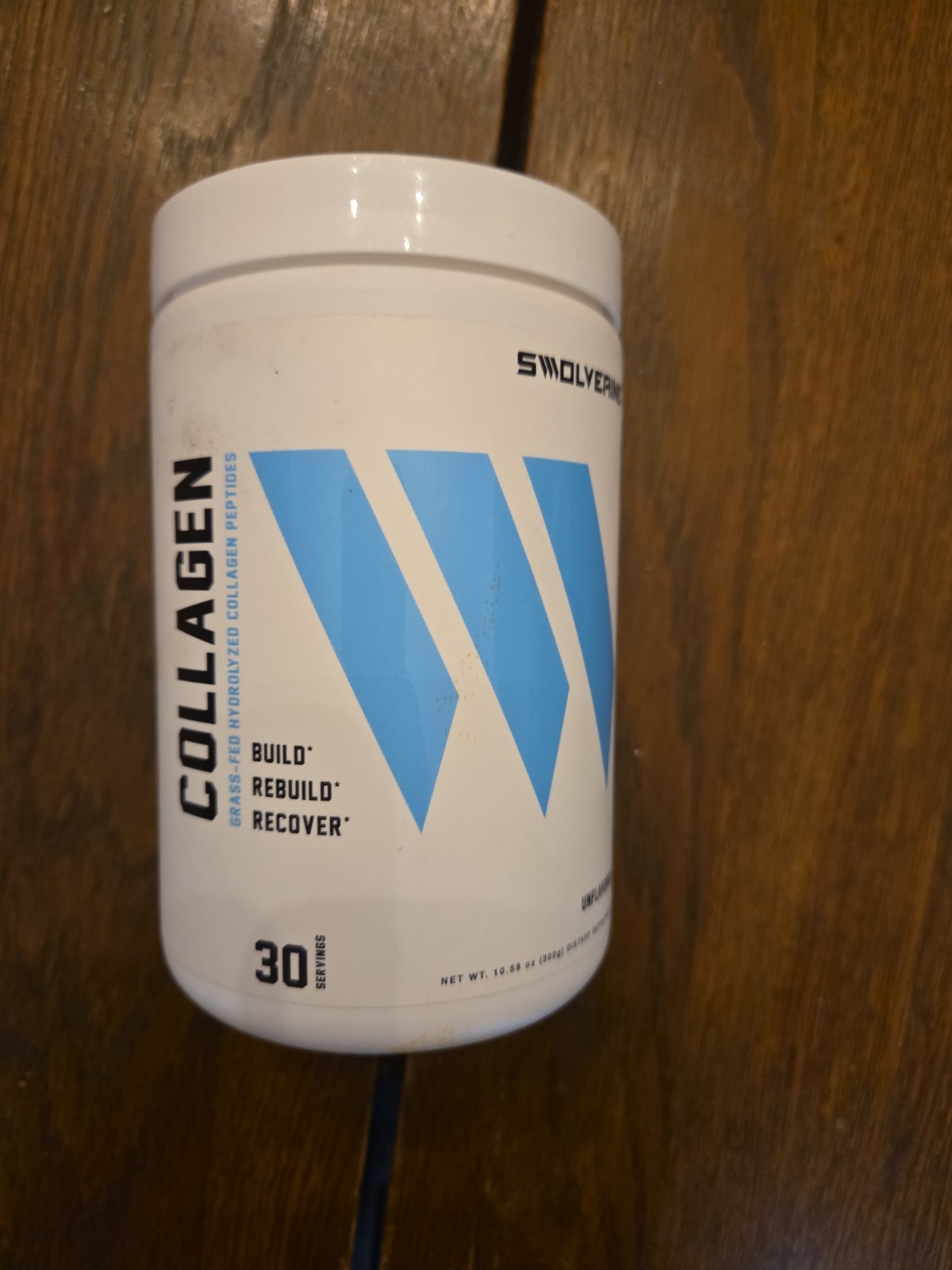 SWOLVERINE Grass-Fed Hydrolyzed Collagen Peptides Powder Unflavored 10.58 oz